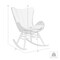 Armen Living Fanny Outdoor Patio Rocking chair in Light Eucalyptus Wood and Charcoal Rope 840254332263 - alternate 4